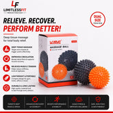 Liveup LS-3302 Massage Ball Combo – 7cm & 9cm Trigger Point Therapy Balls | Deep Tissue Massage Balls for Pain Relief