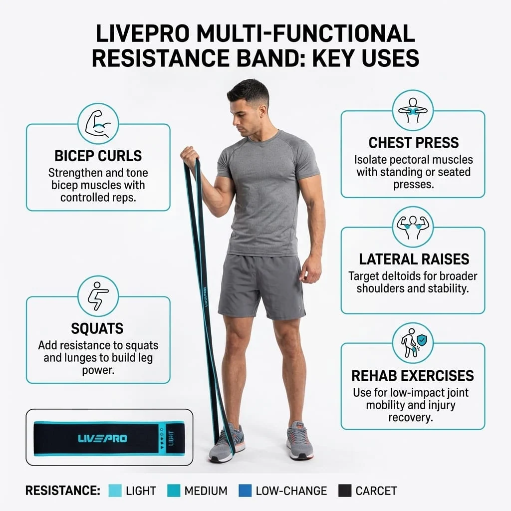 LivePro Light Resistance Loop Band – Premium Elastic Fitness Band