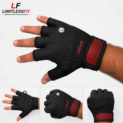 Gym Sports Gloves Special Import Quality (Red & Black)