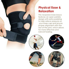 Knee Brace Sleeve Open Patella 2 Straps-