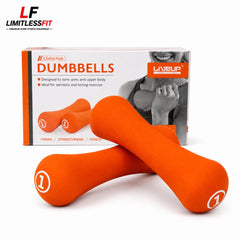 Liveup Dumbbell Bone Shape Neoprene 1 kg (Pair)- Orange