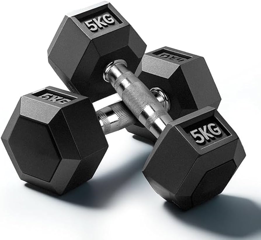 Black Hexagon Dumbbell in Best Price (Pair)