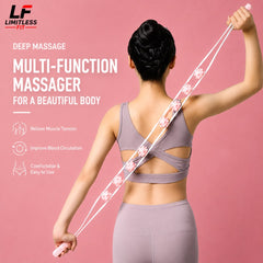 TheraRoll Deep Tissue Massager - 360° Body Massage Belt -6 Roller Deep Massager