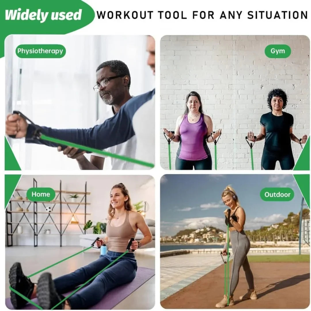 TONING TUBE HEAVY-DUTY | RESISTANCE PULL ROPE WITH FOAM D-HANDLES
