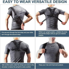 Adjustable Posture Corrector Belt for Men and Women – Comfortable Upper Back Brace, Back Straightener,