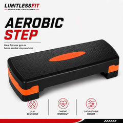 Liveup Aerobic Stepper Medium Import Quality Stepper 2-LEVEL ADJUSTABLE HEIGHT 10–15CM (S3168-A)