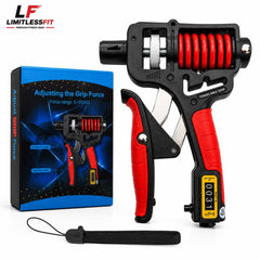Limitless hand gripper 5kg to 165kg with counter - Red Rubber Handle - (P7)