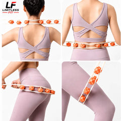 TheraRoll Deep Tissue Massager - 360° Body Massage Belt -6 Roller Deep Massager