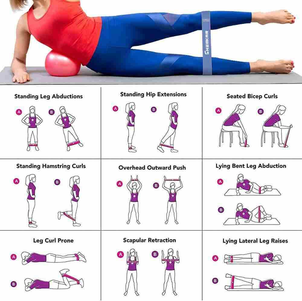11 Piece Exercise Resistance Bands and 5pcs Loop Band (Pack of 2)