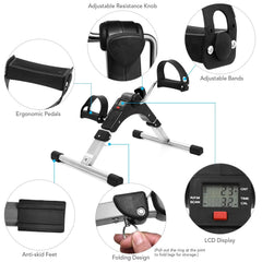 Foldable Mini Exercise Cycle with Meter – Portable Pedal Bike for Home & Office Cardio (P2)