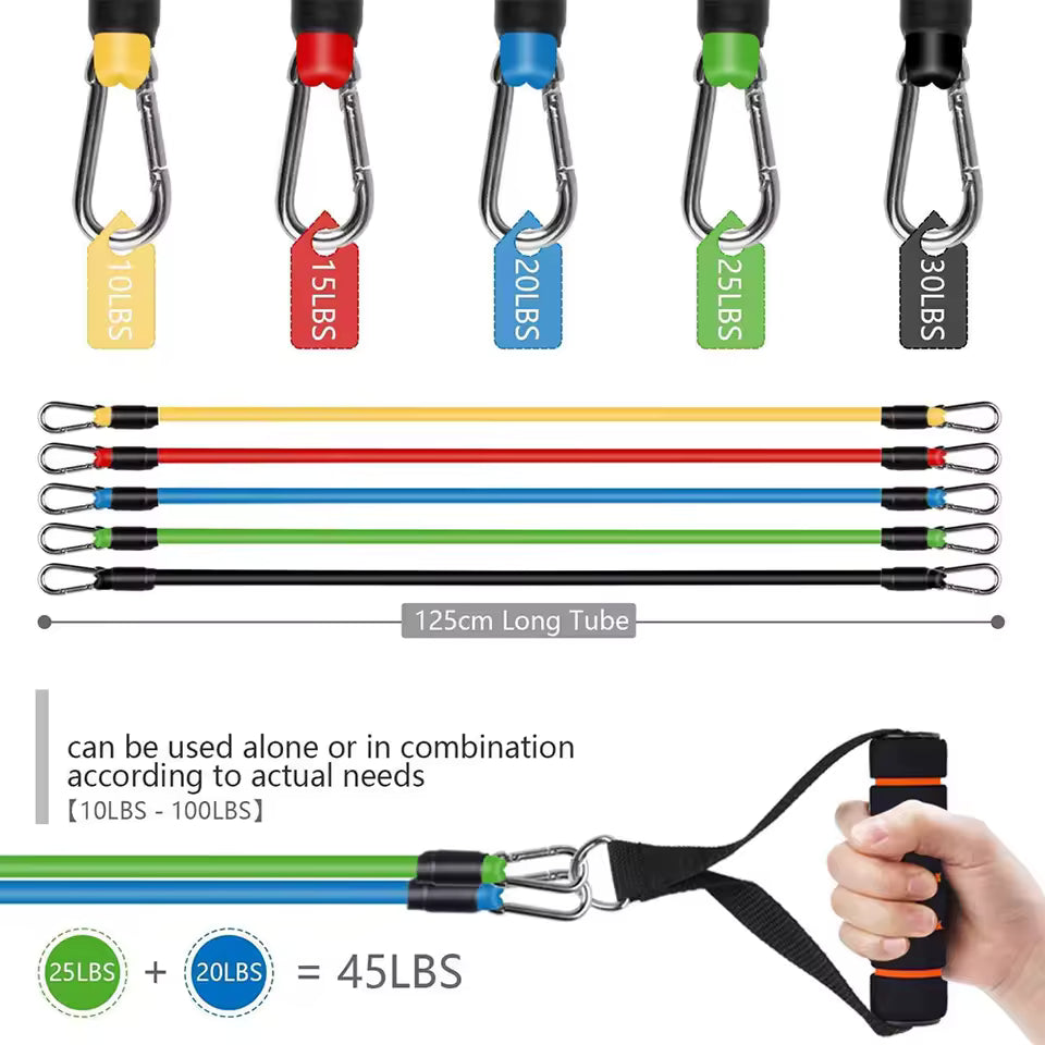Limitless 11Pcs Resistance Bands Set – Full Body Workout Anywhere