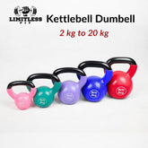 Kettlebells Vinyl Coated 2 to 20 KG Single Piece