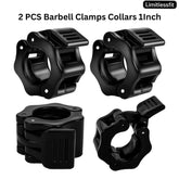 2 PCS Barbell Clamps Collars Olympic Bar Clips 1-Inch Barbell Locks