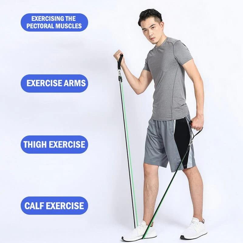 High Quality 11 Piece Exercise Crossfit Fitness Set Resistance Bands Training