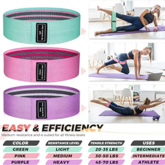 Limitless Premium Fitness Resistance Bands for Women – Waist & Hip Training (Pack of 3)