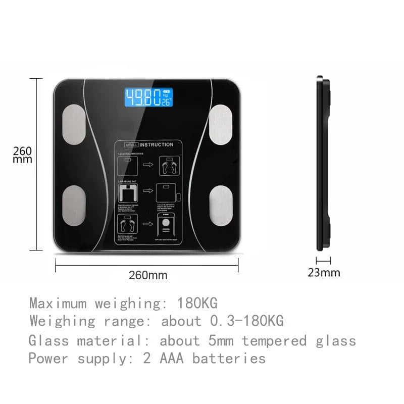 Smart Scale for Body Weight, Tempered Glass upto 180KG | Bluetooth Connectivity