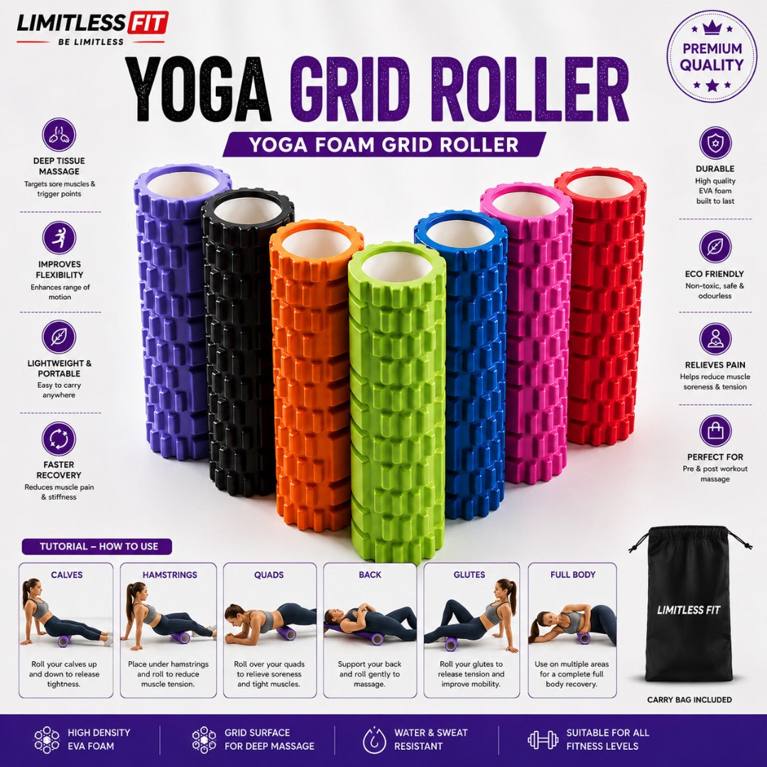 Yoga Foam Grid Roller - 13 & 18 & 22Inches
