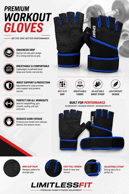 Gym Sports Gloves ImportQuality (Golden Pack)