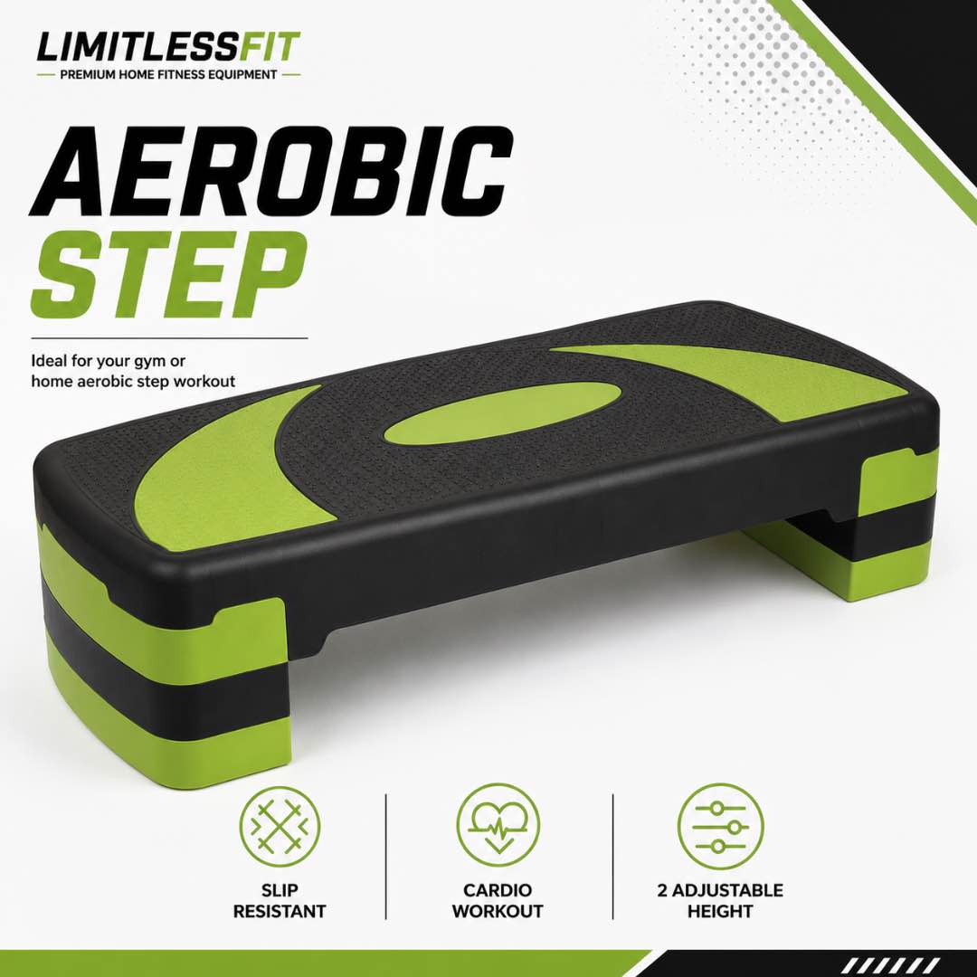 Liveup Aerobic Stepper Large Import Quality Stepper 4-LEVEL ADJUSTABLE HEIGHT 12–22CM | 70 × 27CM PLATFORM