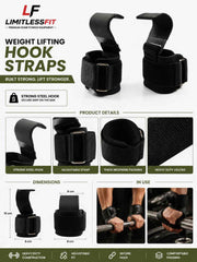 Import quality Limitless Fit Weight Lifting Hook Straps (Pair)