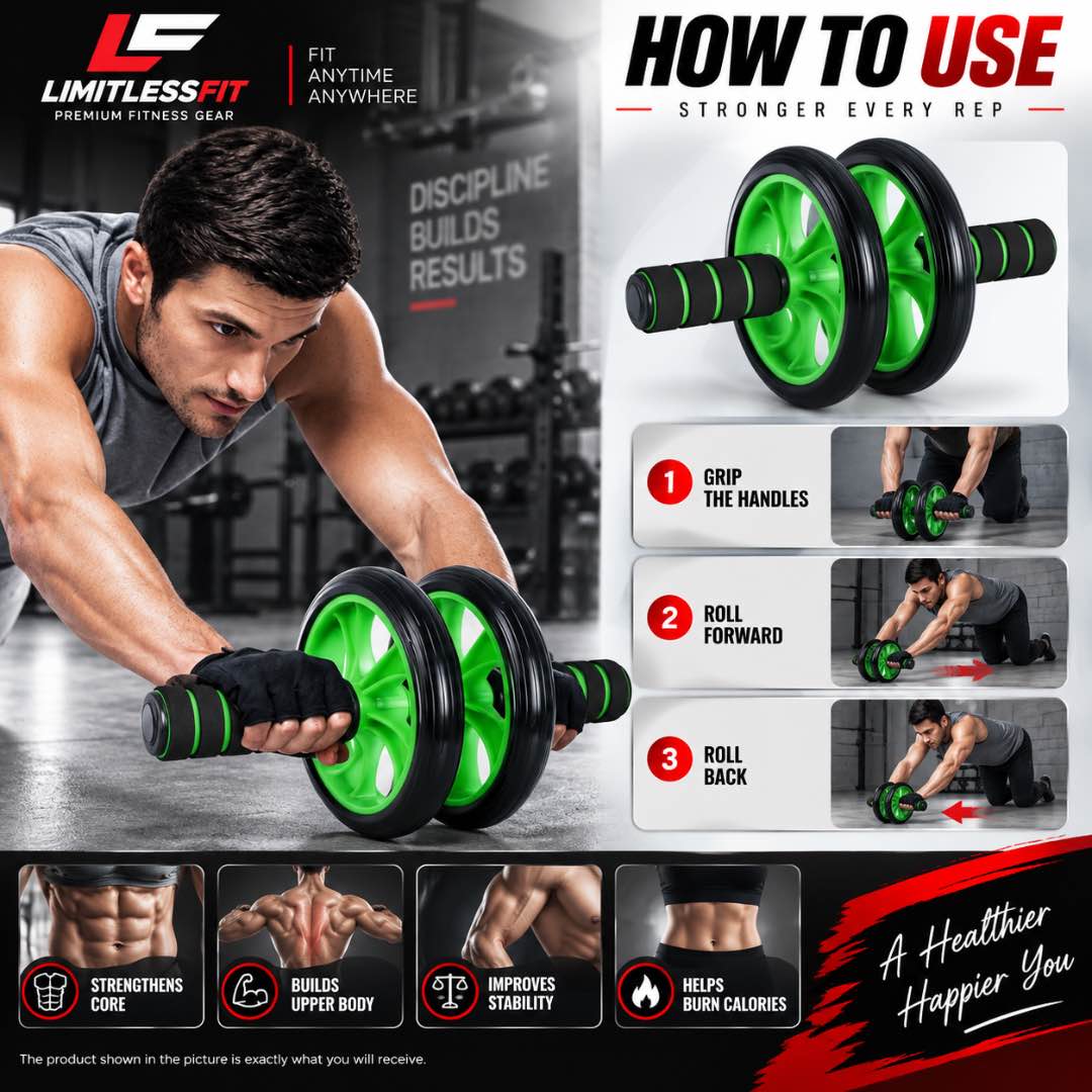 Super Mute Double Abdominal Wheel | Abs Wheel