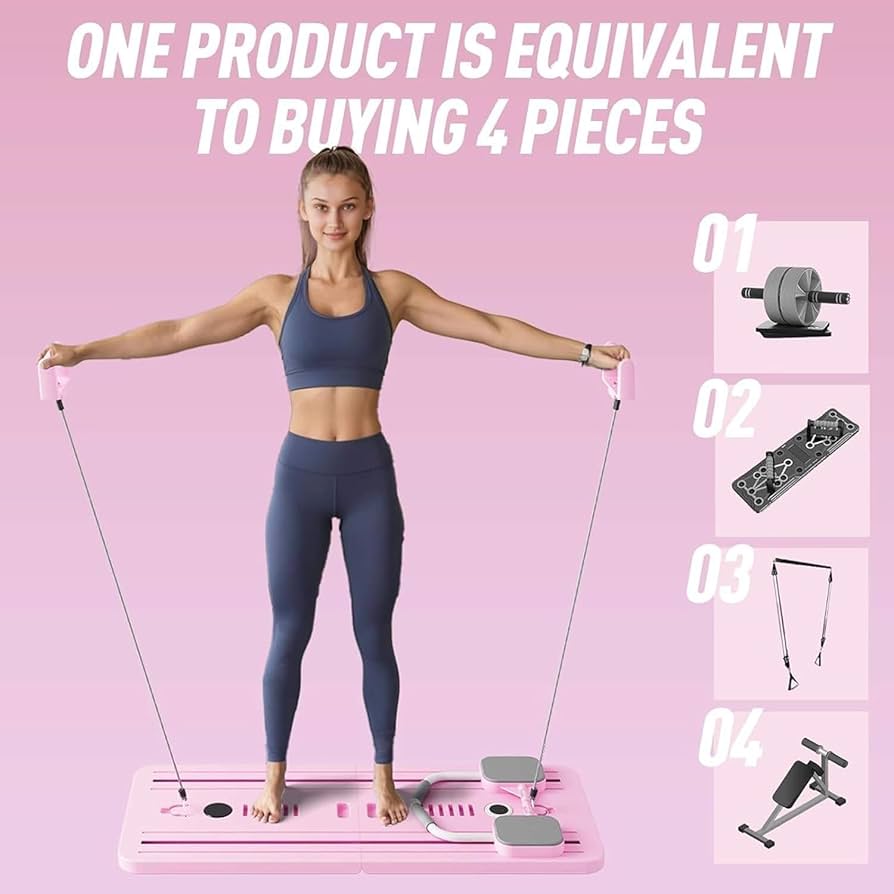 Multifunctional Pilates Board Abdominal Exercise Push up Board 8IN1 - Automatic Rebound Full-Body Workout Machine for Men & Women