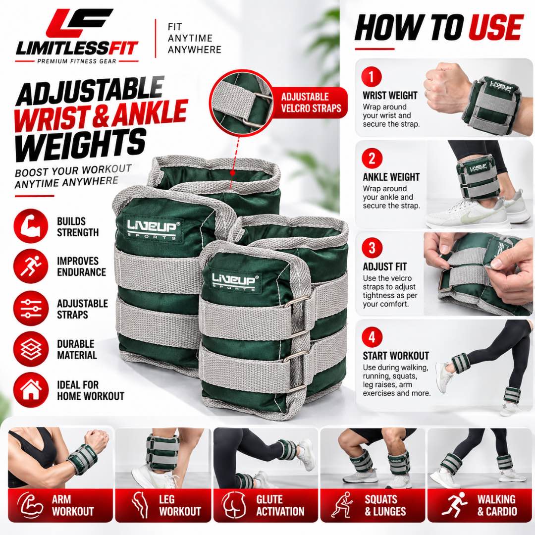 LiveUp Wrist & Ankle Weight 2KG | Pack of 2 – LS3011
