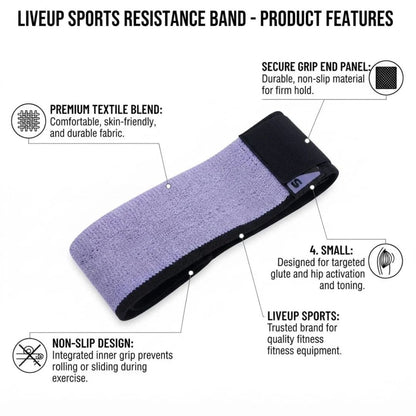 LiveUp Sports Small Resistance Hip Band – Non-Slip Fabric Loop Band