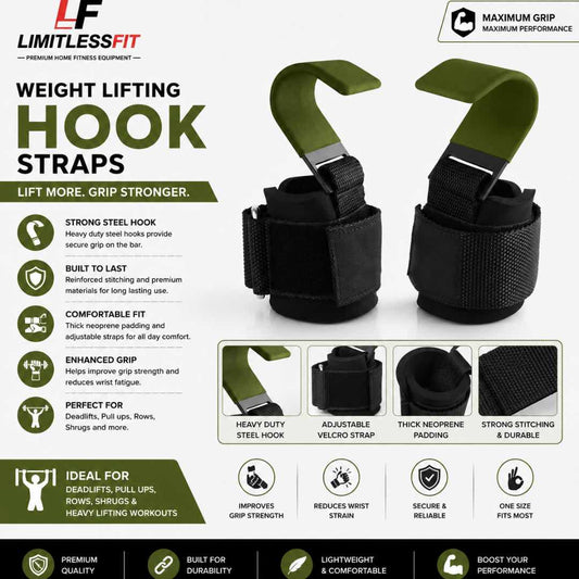 Import quality Limitless Fit Weight Lifting Hook Straps (Pair)