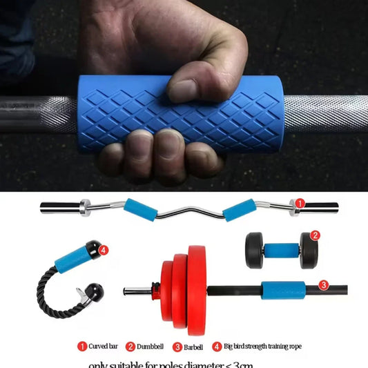 Fat Grips 1 Pair – Universal Strength Training Grip Enhancer for Dumbbells, Barbells & Kettlebells