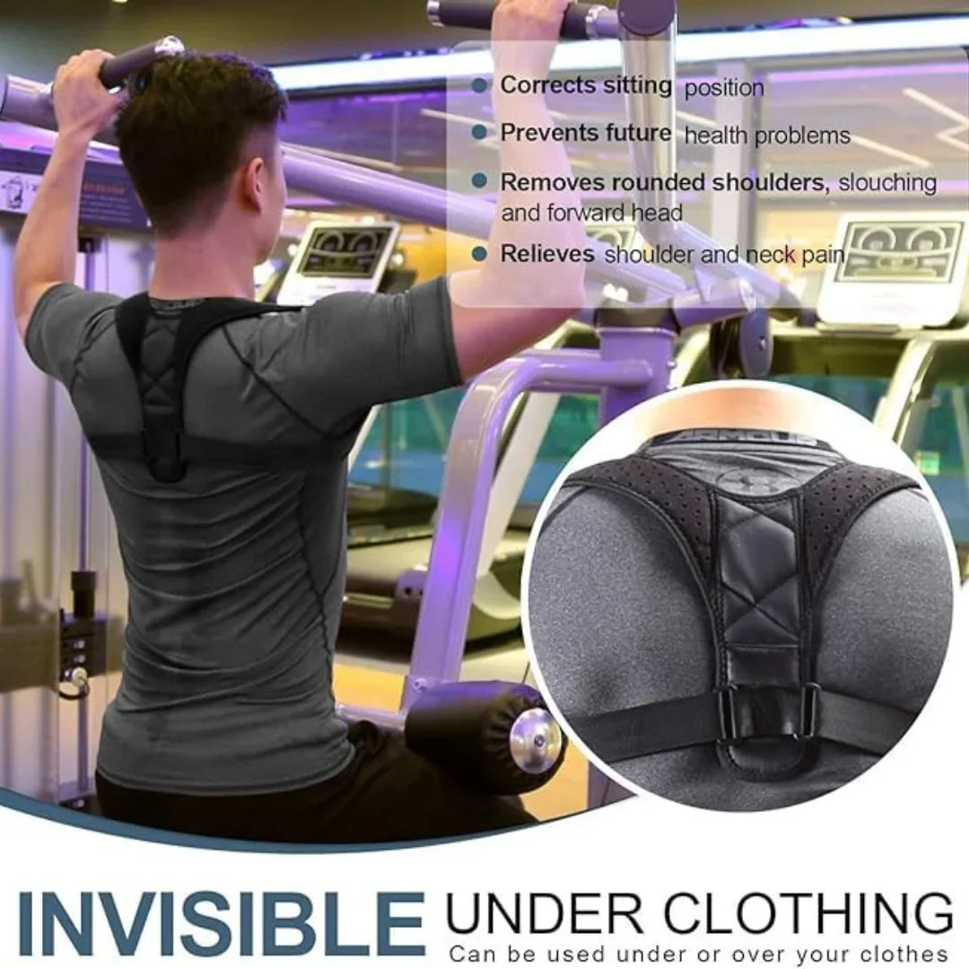 Adjustable Posture Corrector Belt for Men and Women – Comfortable Upper Back Brace, Back Straightener,