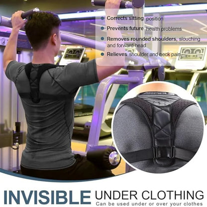 Adjustable Posture Corrector Belt for Men and Women – Comfortable Upper Back Brace, Back Straightener,