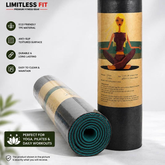 Premium YOGA EXERCISE MAT - TPE MATERIAL 6MM - RANDOM COLORS