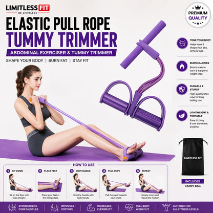 Elastic Pull Rope Tummy Trimmer Abdominal Exerciser Resistance Band