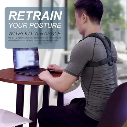 Adjustable Posture Corrector Belt for Men and Women – Comfortable Upper Back Brace, Back Straightener,