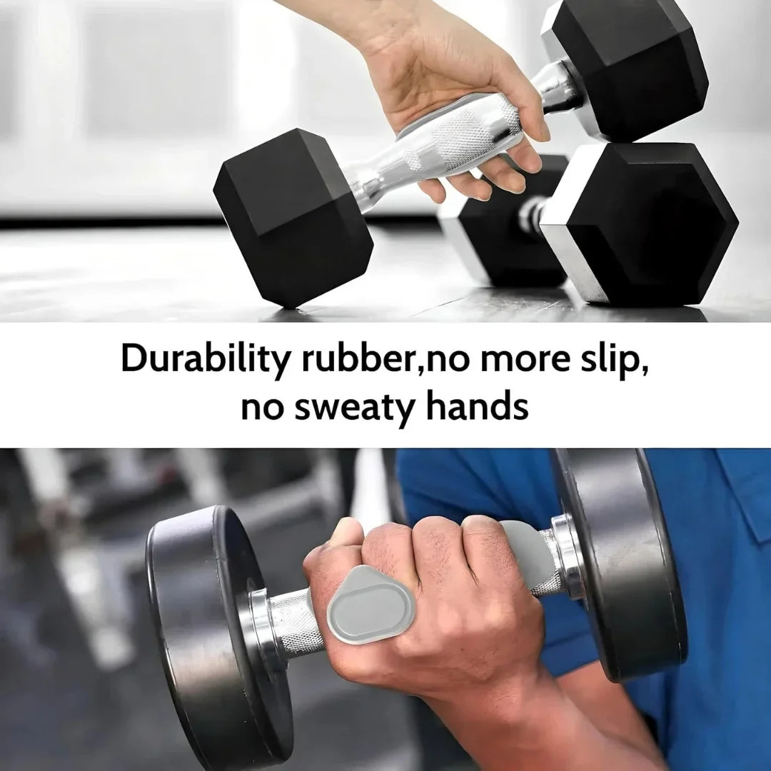 Premium Silicone Dumbbell Grips | Non-Slip Weightlifting Enhancer | Gym & CrossFit Hand Protection | One Size Fits Most