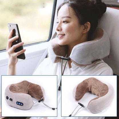 Neck Shoulder Massager With Heat Portable Memory Foam Massage Pillow