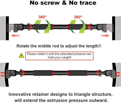 Adjustable Doorway Pull-Up Bar – No Screws, Heavy-Duty 200KG Capacity for Full Body Home Workouts