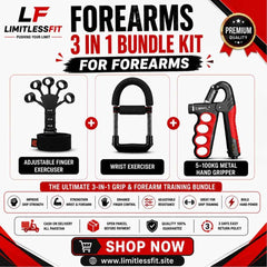 Limitless Fit 3-in-1 training bundle- 100Kg Gripper- Finger Exercise - Wrist Exercise