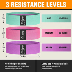Limitless Premium Fitness Resistance Bands for Women – Waist & Hip Training (Pack of 3)