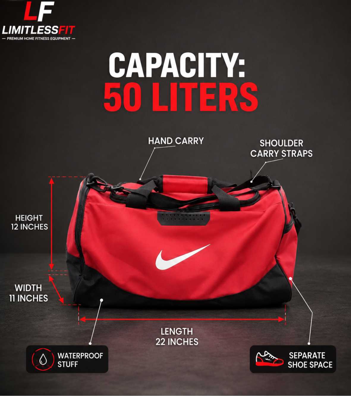Nikee Style Sports Duffel Gym Bag  (F2)