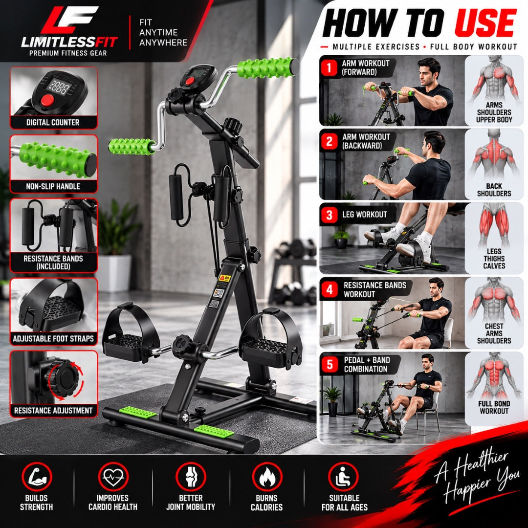 Rehabilitation 4in1 exercise bicycle -Resistance Bands | Full Body Home Workout Machine