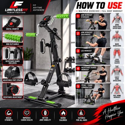 Rehabilitation 4in1 exercise bicycle -Resistance Bands | Full Body Home Workout Machine
