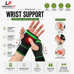 Palm & Wrist Support Brace - Green (Pack of 1 )