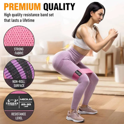 Fabric Fitness Resistance Band Set – Waist & Hip Training (Pack of 3)