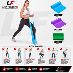 Import quality 3-Pack Resistance Bands Set (Light, Medium, Heavy) | Thera/Yoga Bands for Full Body Workout, Strength Training & Physical Therapy – Men & Women