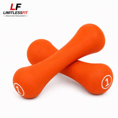 Liveup Dumbbell Bone Shape Neoprene 1 kg (Pair)- Orange