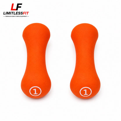 Liveup Dumbbell Bone Shape Neoprene 1 kg (Pair)- Orange