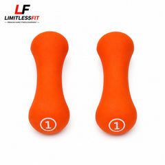 Liveup Dumbbell Bone Shape Neoprene 1 kg (Pair)- Orange