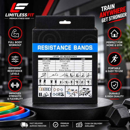 High Quality 11 Piece Exercise Crossfit Fitness Set Resistance Bands Training